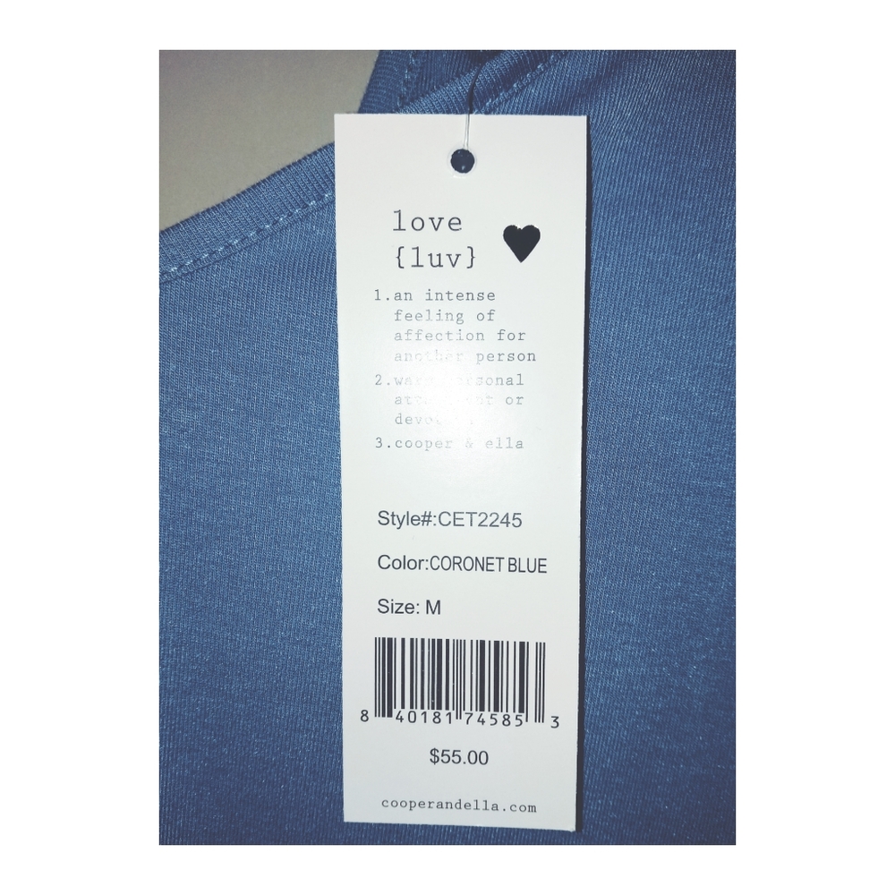cooper & ella Coronet Blue ruched shoulder Top - Picture 4 of 5